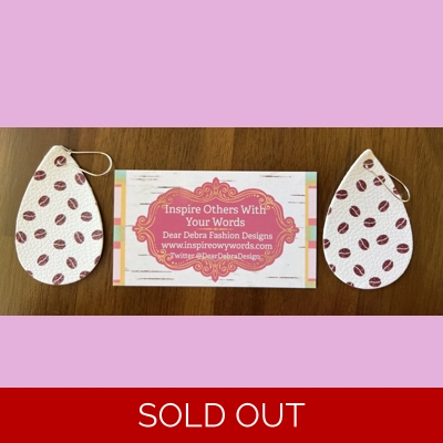 coffee Beans Design light Weight faux leather dangle earrings